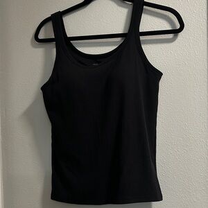 Black Ribbed Crop Top